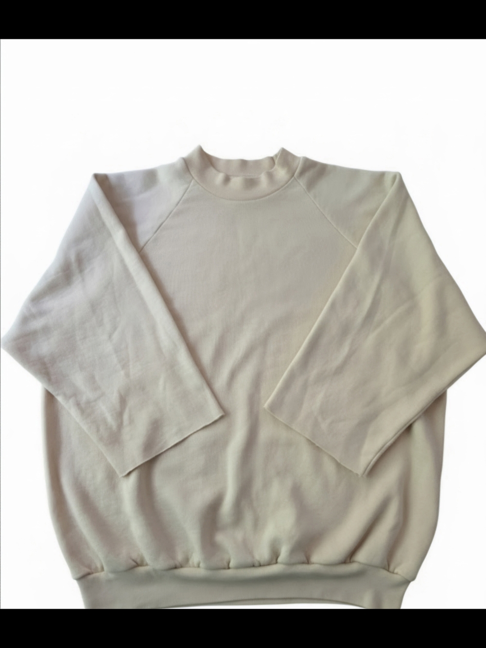 Vintage 90s Fruit of the Loom Peach Raglan Sweatshirt Blank Boxy Crewneck XL